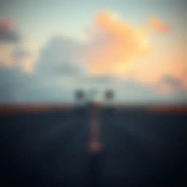 A serene private airstrip with a jet ready for departure