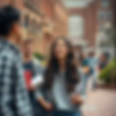 Students engaging in a vibrant campus environment
