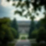 The landscape of a prestigious university campus
