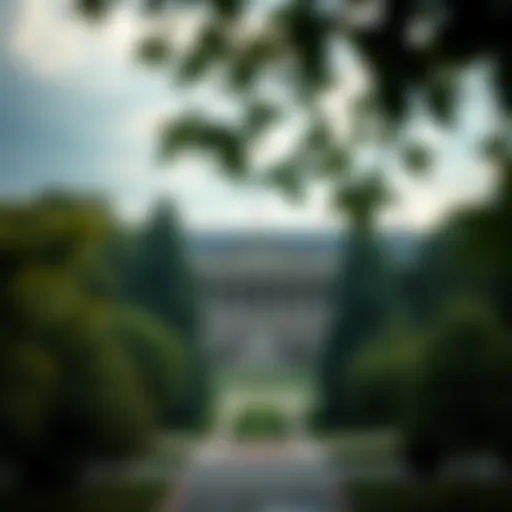 The landscape of a prestigious university campus