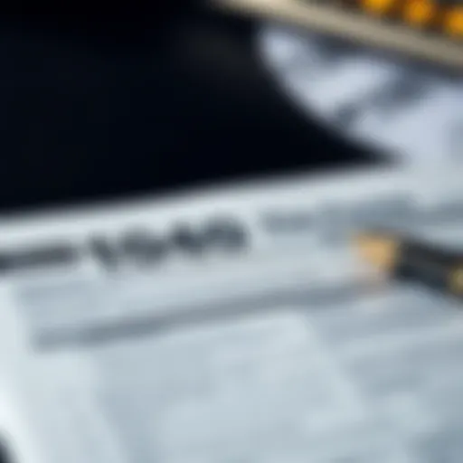 A detailed view of the 1040 form layout with highlighted sections