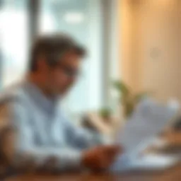 Professional accountant analyzing tax documents