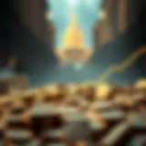 Visual representation of the rising US national debt over the decades