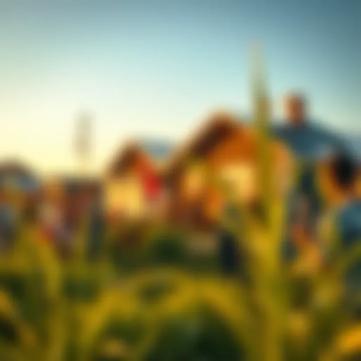 A community event in a rural area, showcasing neighborhood spirit